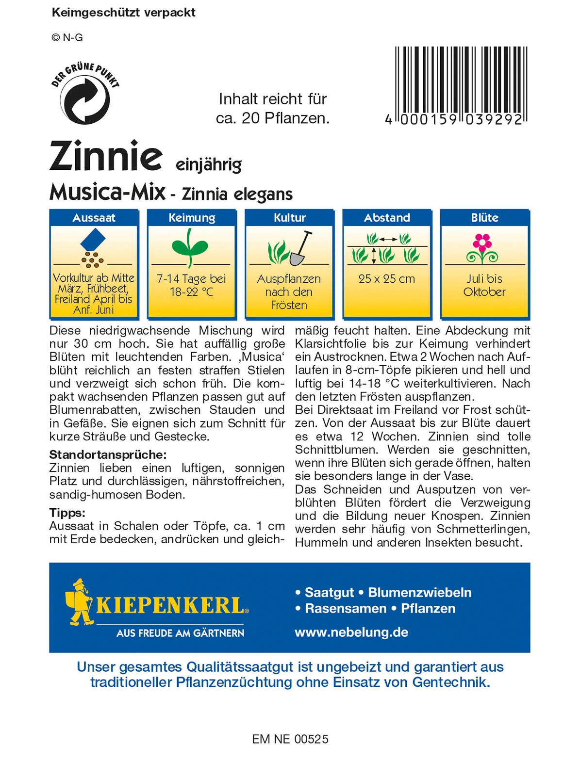 Zinnie Musica | Zinniensamen Von Kiepenkerl – Bild 2