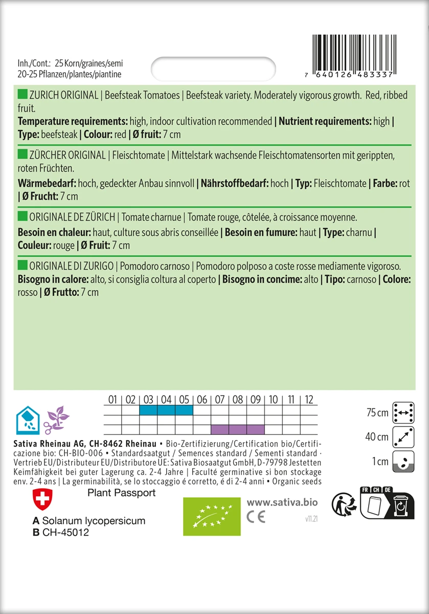 Fleischtomate Zürcher Original | BIO Fleischtomatensamen Von Sativa Rheinau – Bild 2