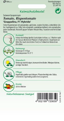 Tomate Grappelina F1-Hybride | Strauchtomatensamen Von Samen Pfann
