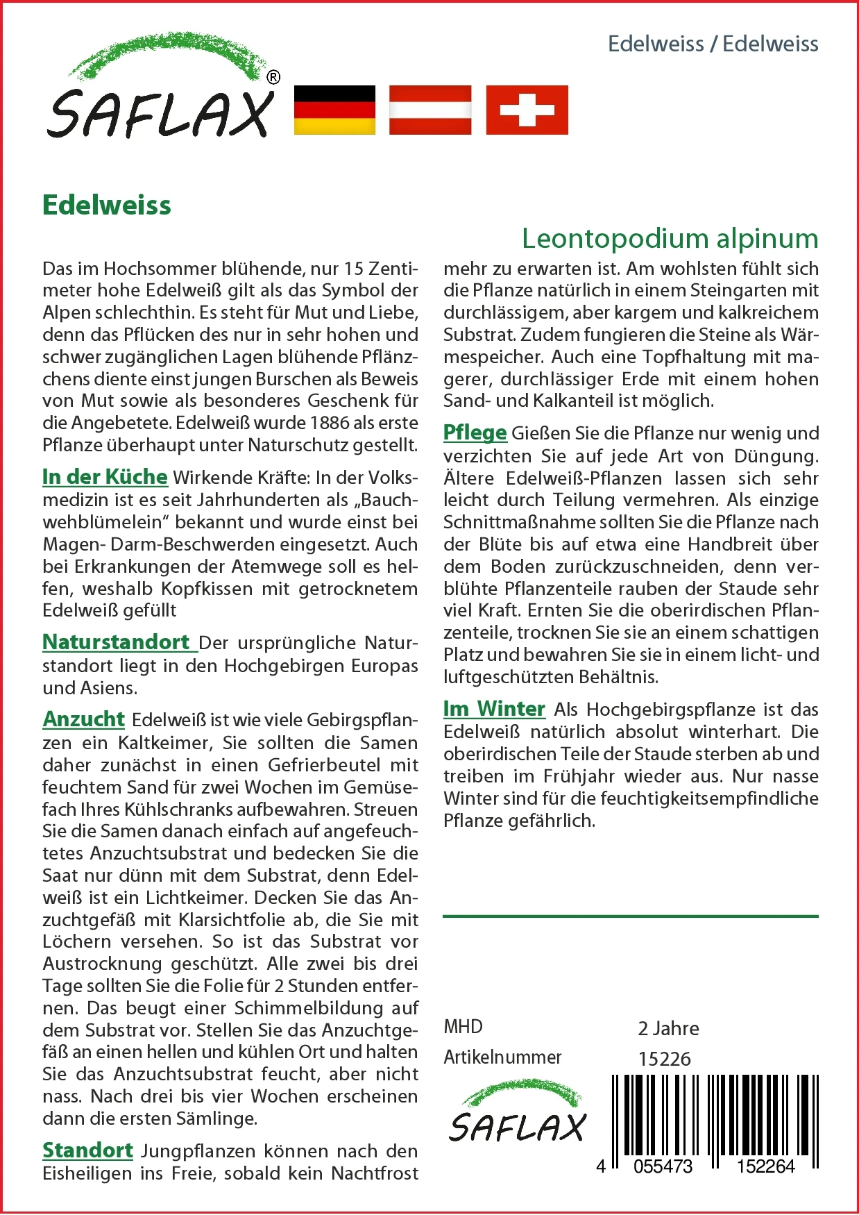 Edelweiss | Wildblumensamen Von Saflax