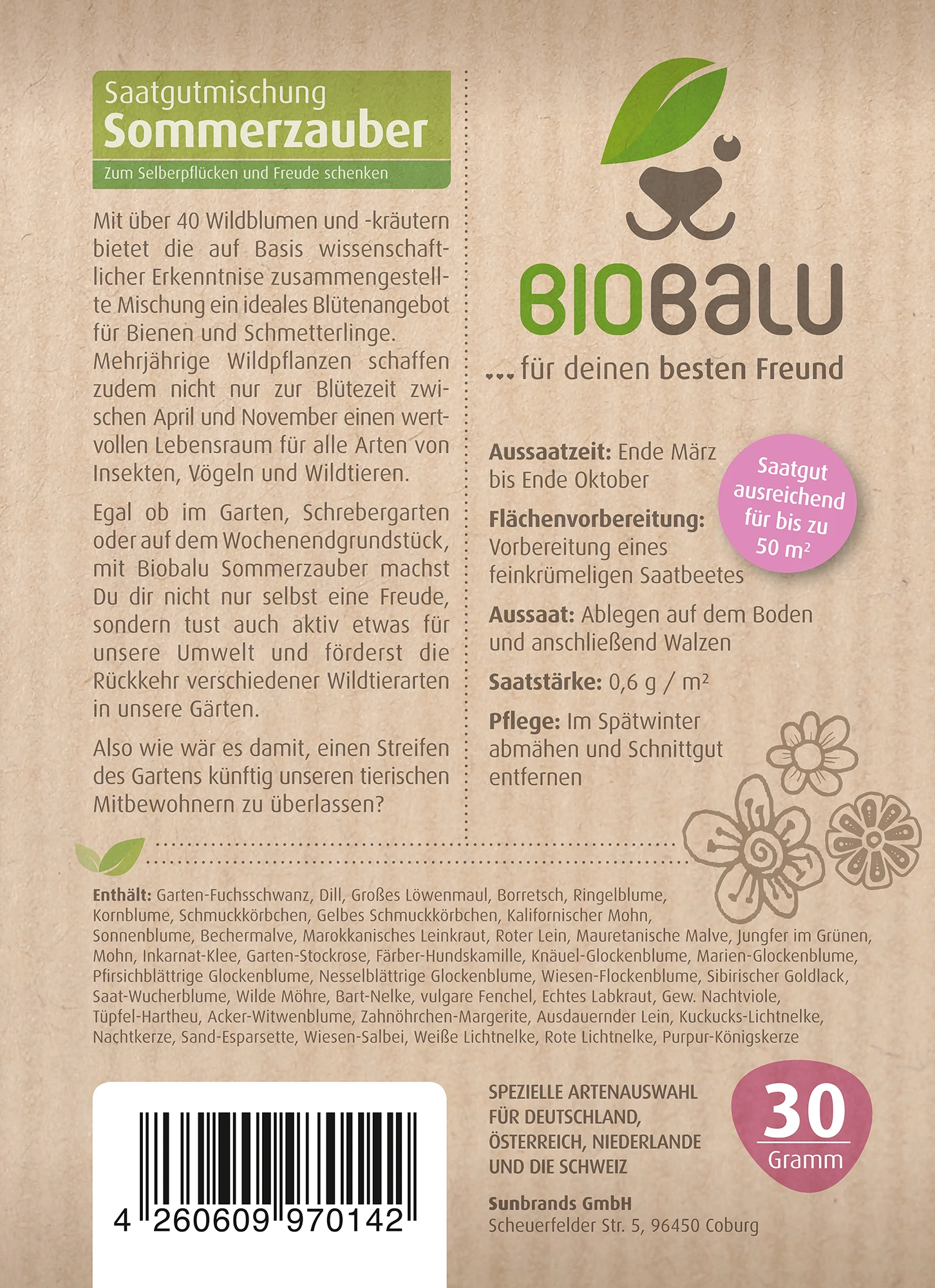 Saatgutmischung Sommerzauber (30 G) | Bienenwiese Von Biobalu – Bild 5